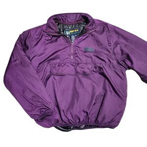 Vintage Eddie Bauer Ebtek Lightweight Jacket Purple Men Medium Pullover Packable